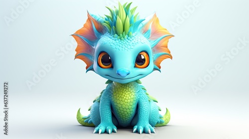 3d cute creature animal isolated on white background illustration character design rendered © stocker