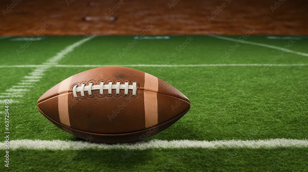 American Football on a grass. Generative ai American Football on a grass. Generative ai