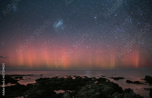 Obraz na plátne Aurora Australis Southern Lights and Magellanic Clouds Wellington New Zealand