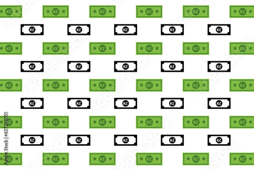 Abstract Czech Koruna Banknote Pattern Background