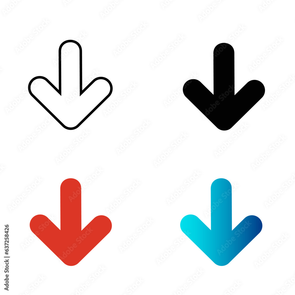 Abstract Down Arrow Silhouette Illustration Abstract Down Arrow Silhouette Illustration