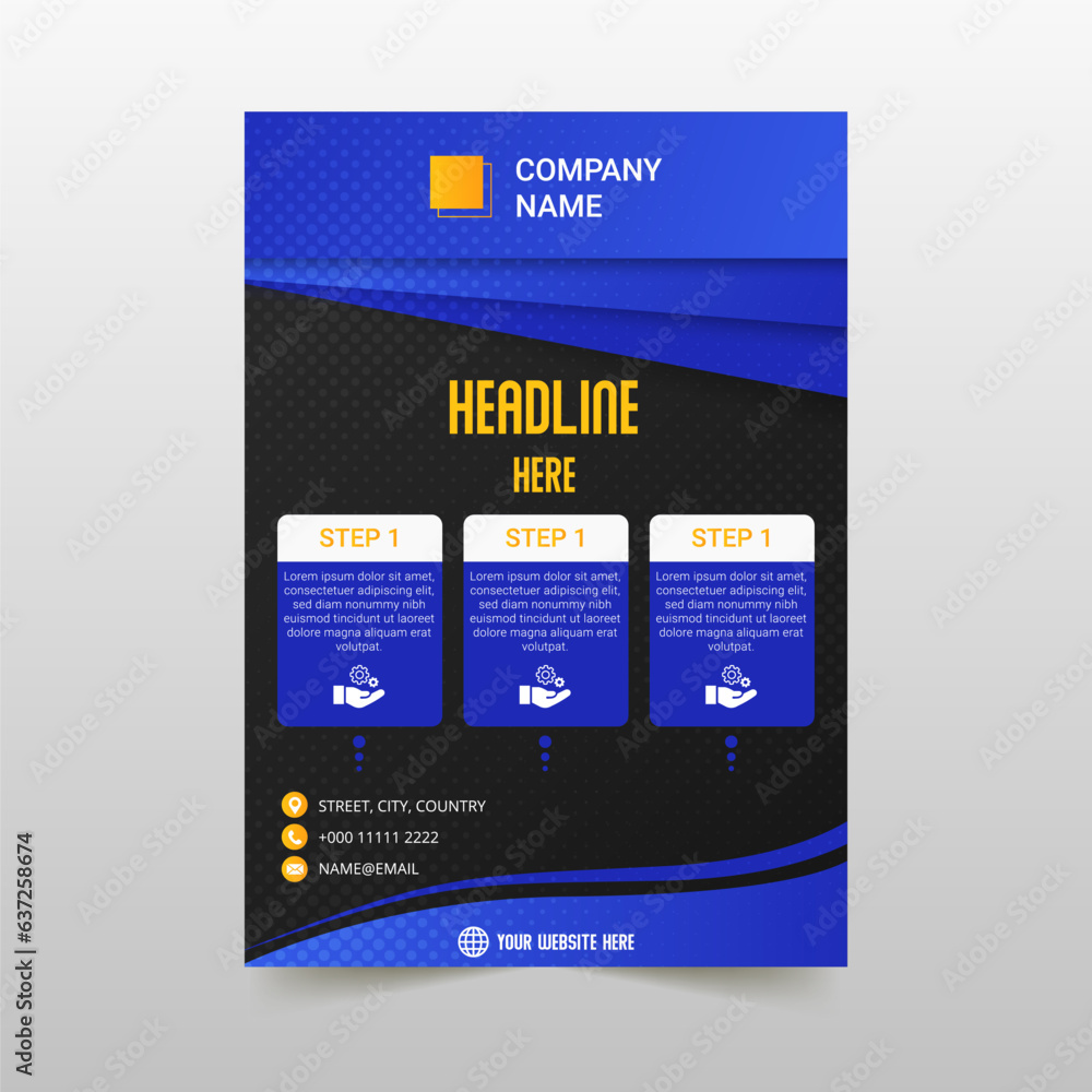 Abstract Elegant Blue and Black Dotted Flyer Template Abstract Elegant Blue and Black Dotted Flyer Template
