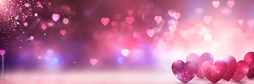 Festive Valentine day shiny banner, ai generated Festive Valentine day shiny banner, ai generated