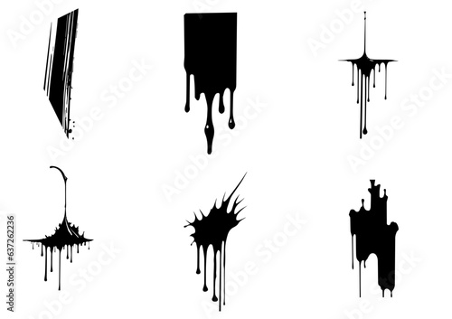 Grunge ink blots and drops.