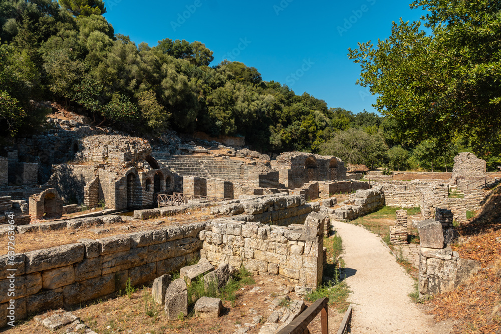 Archaeological ruins of Butrint or Butrinto National Park in Albania