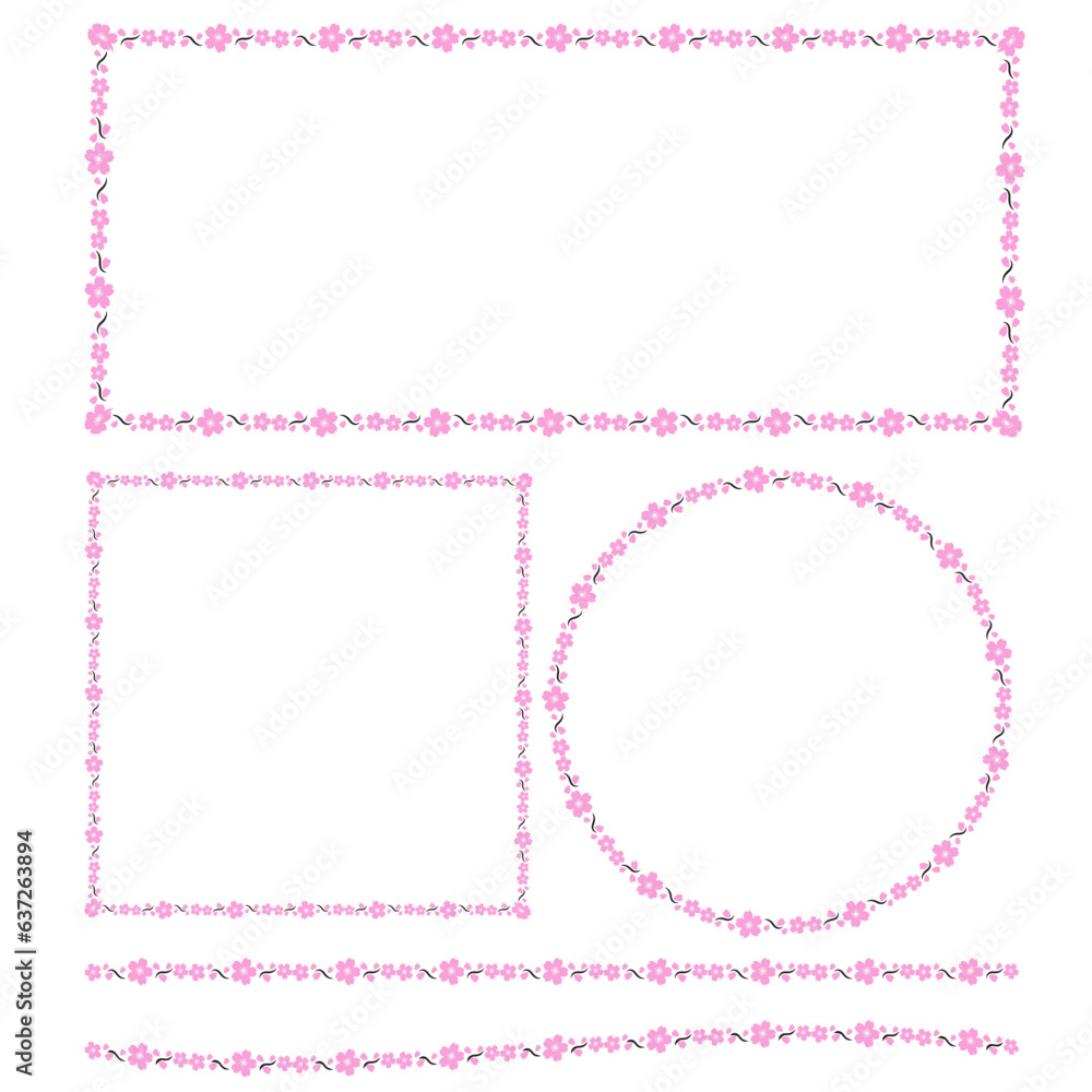 The Sakura blossom boarder line for decor The Sakura blossom boarder line for decor