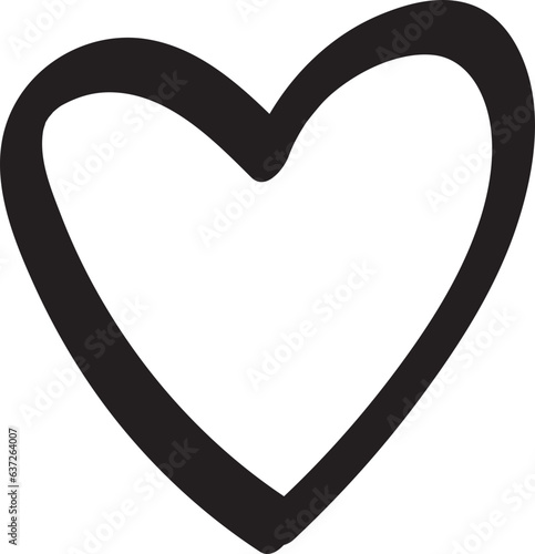 Cute hand drawn heart shape illustration