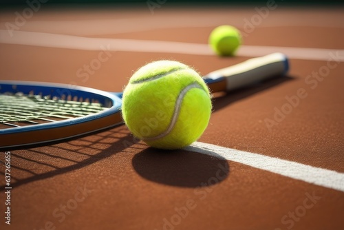 tennis ball and racket