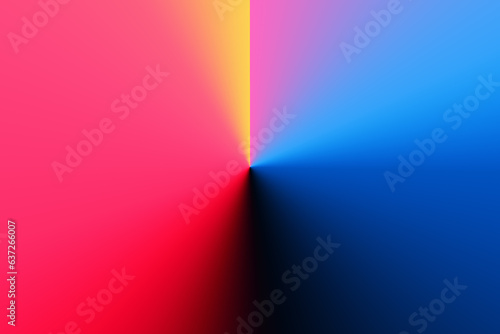 Hintergrund mit Farbverlauf in bunten Regenbogenfarben, 3d-Wirkung und Flächenteilung