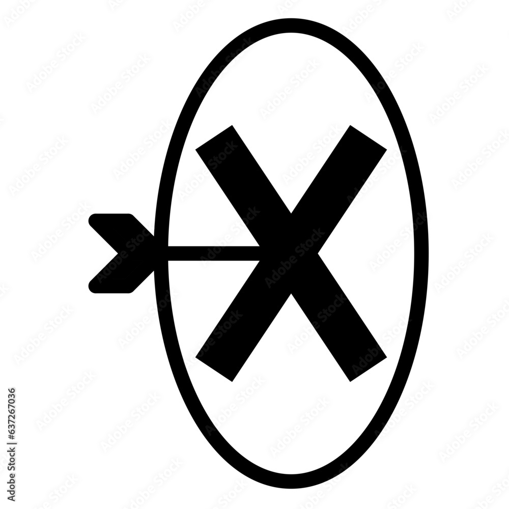 Obraz premium arrow on x target icon