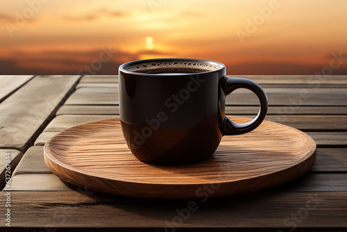 black cup of coffee isolated on white 