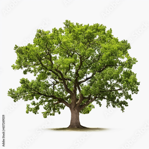 An image of a large tree placed isolated on a white background.