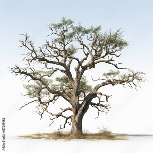 An image of a large tree placed isolated on a white background.