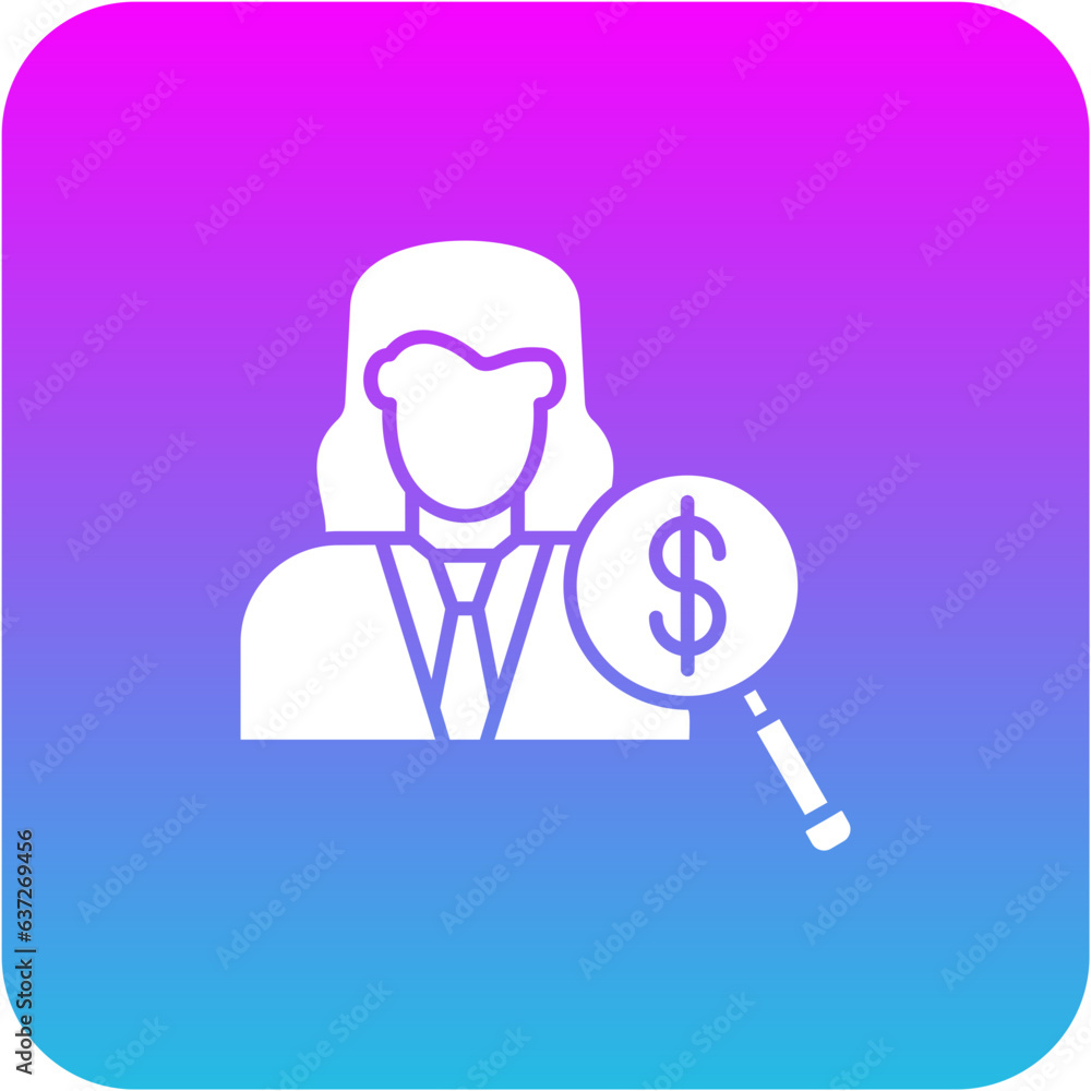 Fototapeta premium Female Auditor Icon
