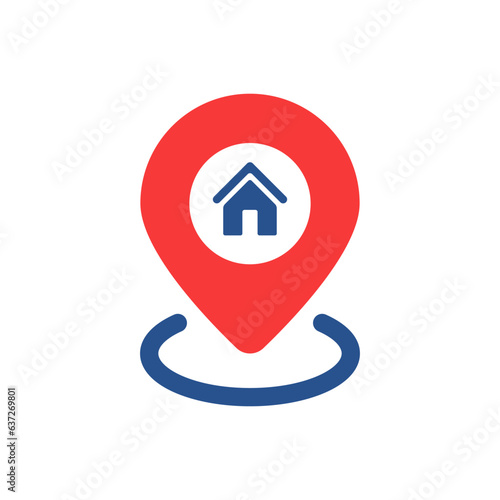 red pinpoint like house location place icon