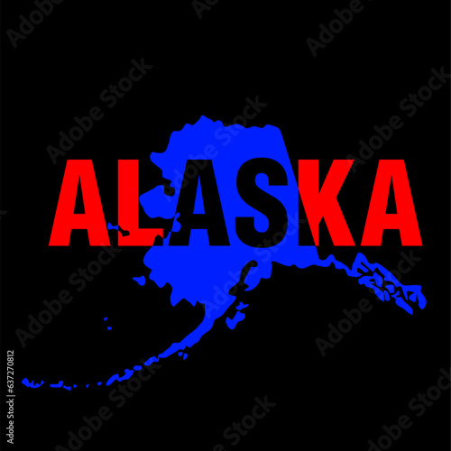 Alaska map typography vector. alaska usa map