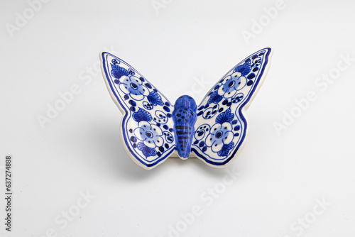 Delft blue and white porcelain butterfly photo