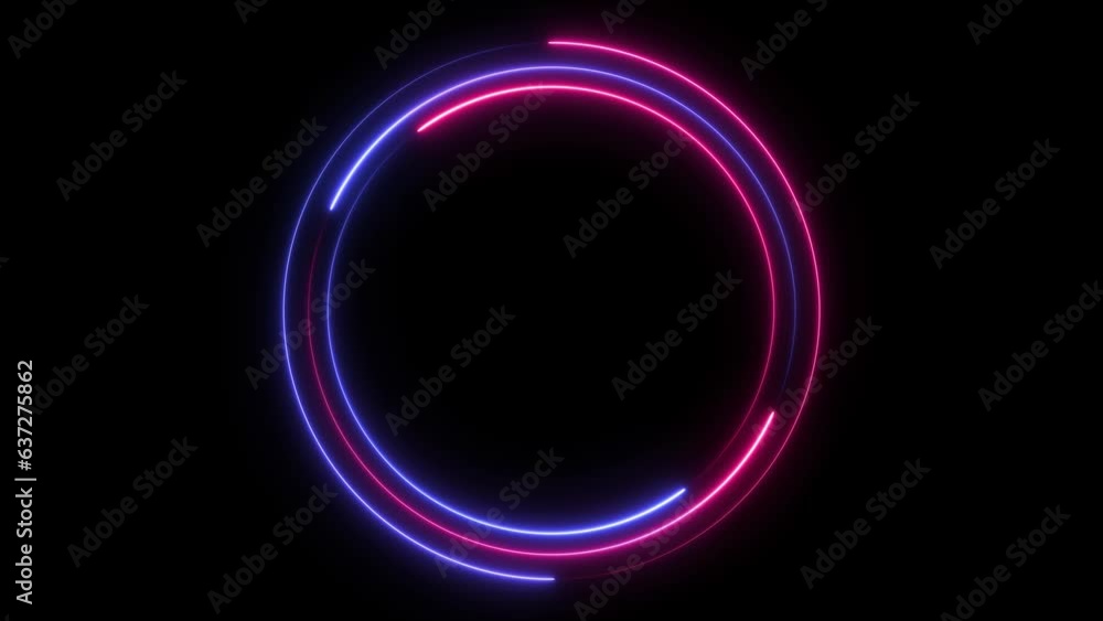 Blue purple pink color neon shade moving in circle banner motion. Blue purple pink color neon shade moving in circle banner motion.