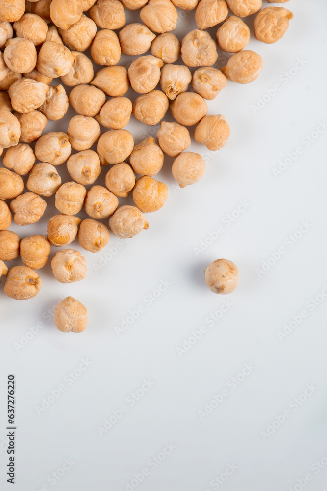 Chickpeas source of natural protein, vitamins and minerals. Healthy diet food. white background. Chickpeas source of natural protein, vitamins and minerals. Healthy diet food. white background.