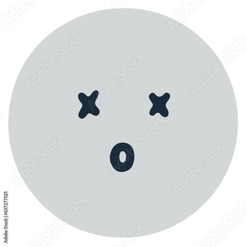 Dead emoji flat illustration