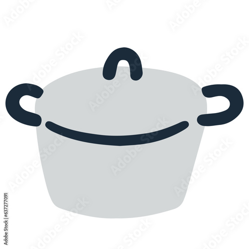 Cooking pot icon flat illustration