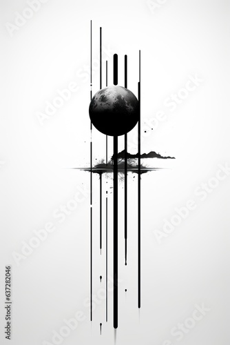 Minimalstic black and white art design photo