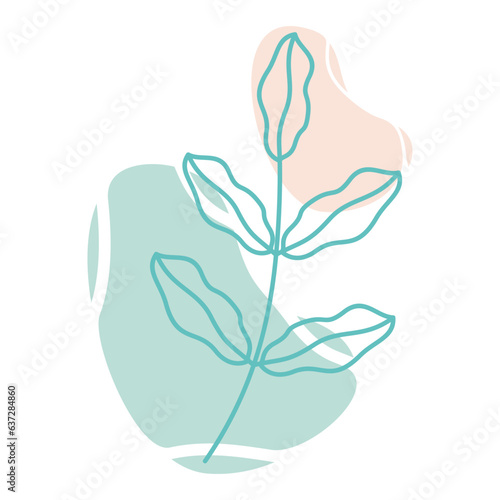 Beige abstract floral vector element