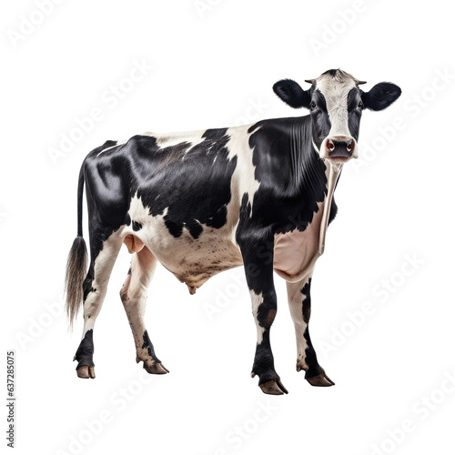 cow looking isolated on white