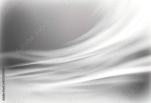 Blur glow. Light flare overlay. Satin veil. Defocused white gray soft curve rays reflection art illustration abstract background with free space.