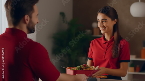 close up food delivery service man