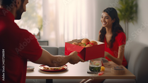 close up food delivery service man