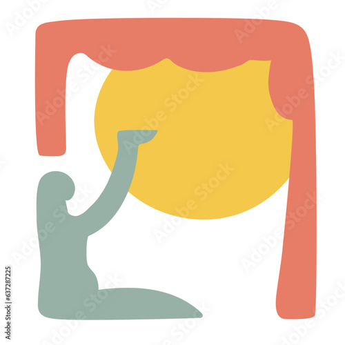 Organic shapes.Mother goddess concept,abstract trendy modern naive floral and human body silhouette shapes,botanical simple aesthetic elements.Contemporary collage,boho curves decor.