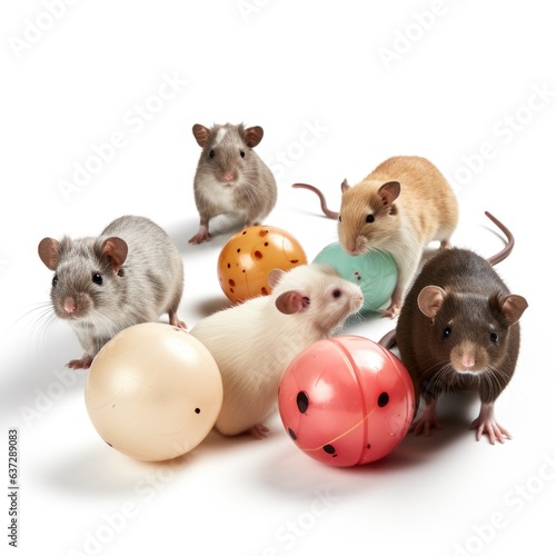 Toys for Rodents - Bouncing toys isolated. Generative AI