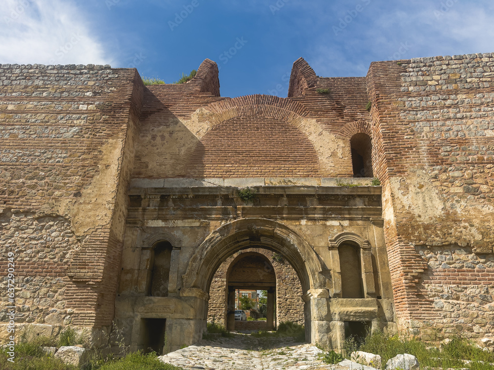 ancient city tour , medieval habitat , Iznik City Walls in the Province of Bursa, Turkey