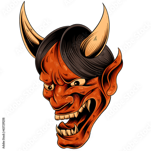 oni mask illustration