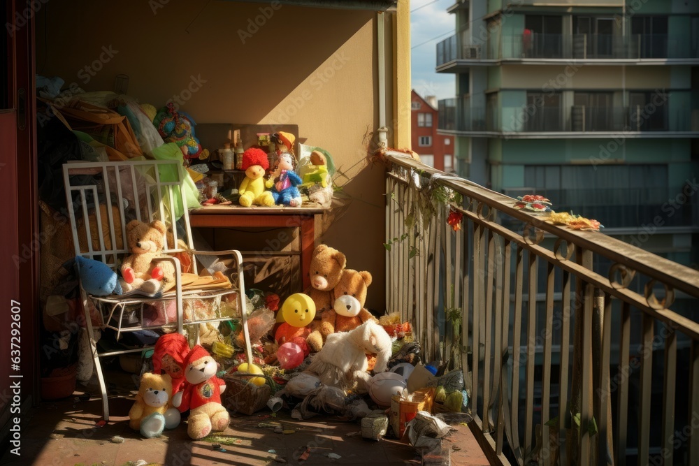 Balcony full children toys. Generate Ai