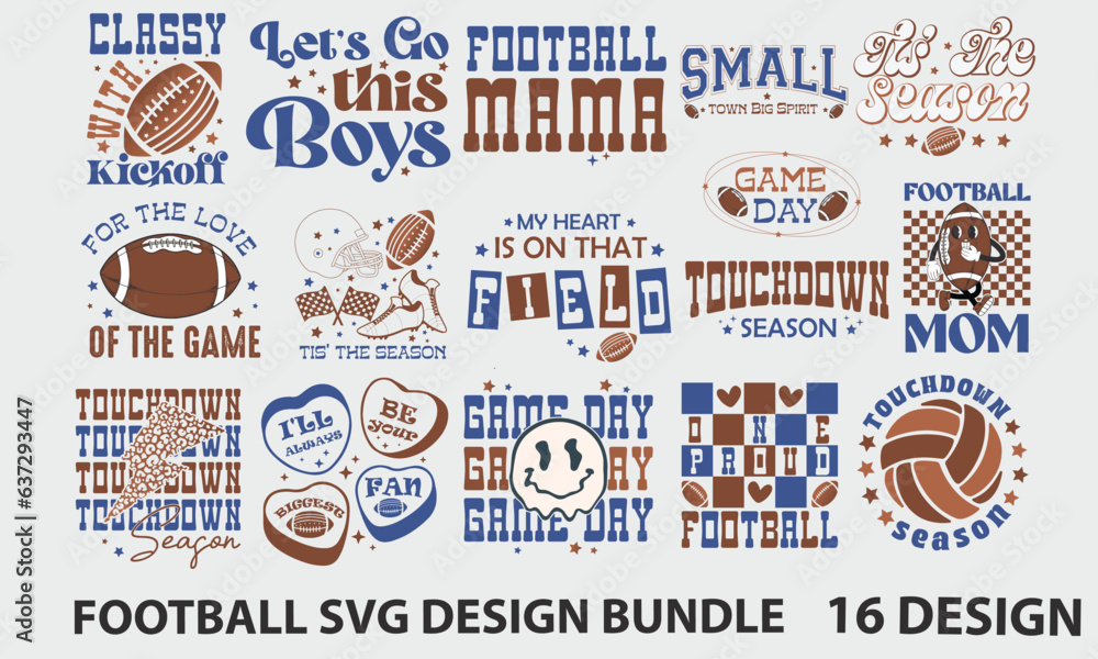 Naklejka premium Football Quotes Svg Design Bundle