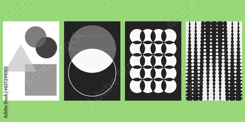 Postmodern Graphic Design Posters Set. Collection of Abstract Geometric Placards Vector Design.