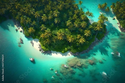 Aerial view of tropical island