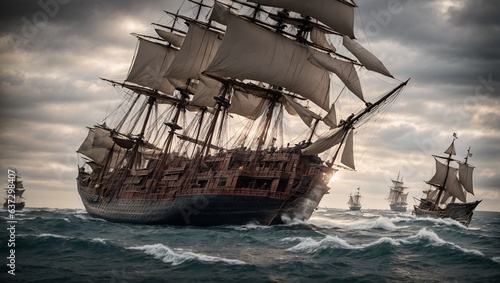 A ship with sails