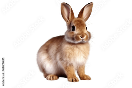 A cute rabbit isolated on a white background  Generative Ai