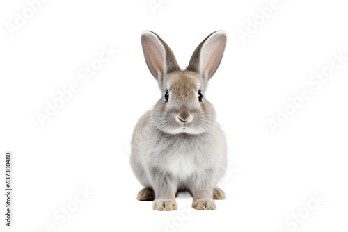 A cute baby rabbit or bunny on a white background  Generative Ai