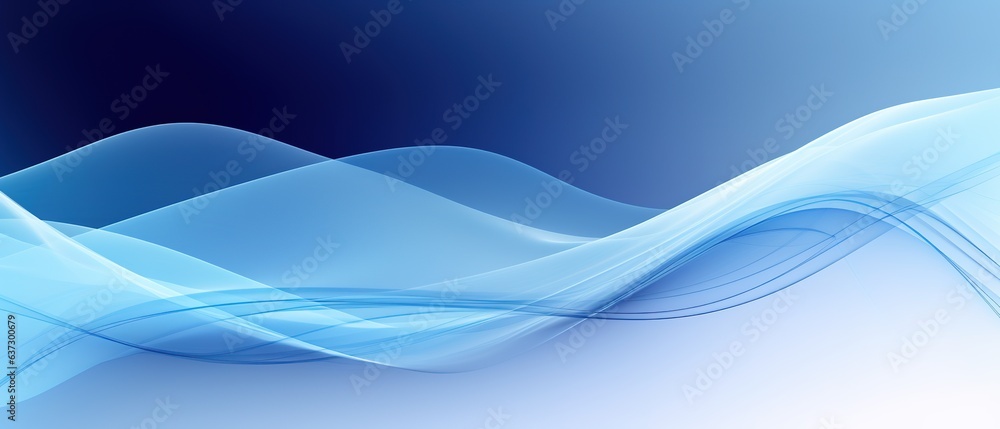 Obraz premium Blue abstract wave background in the style of precisionist lines. Blue waves design. Generative AI