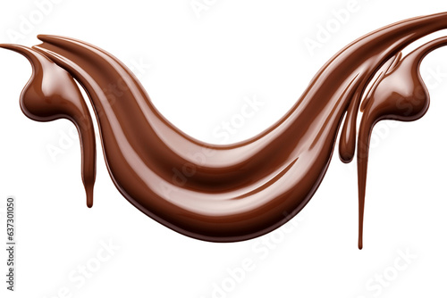Chocolate melting on a white background, Generative Ai