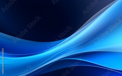 Blue wavy lines abstract background AI generated