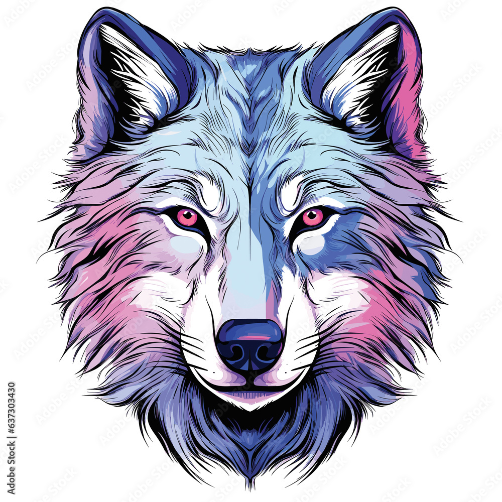 Fototapeta premium Portrait of a wolf in vector pop art style.