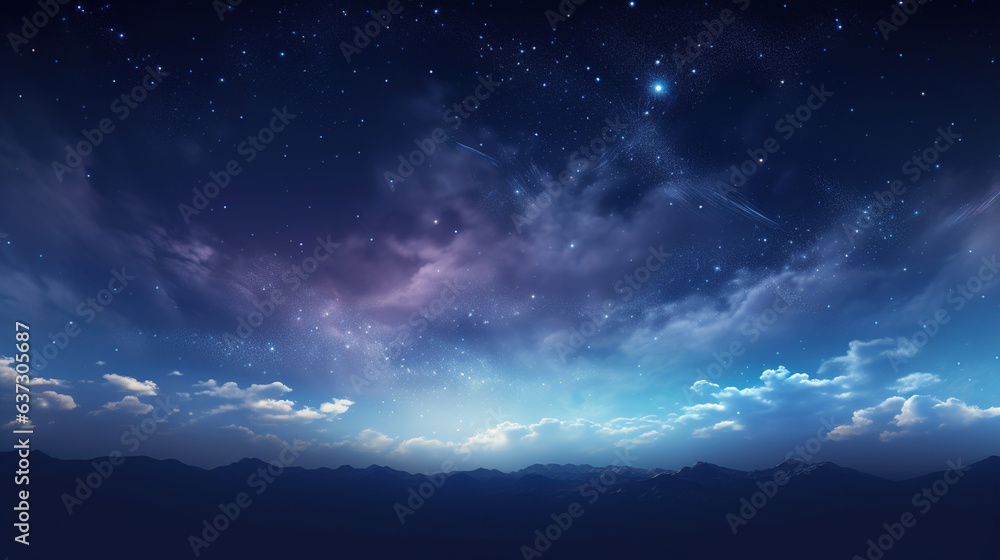 Blue galaxy with stars.Generative Ai - obrazy, fototapety, plakaty 