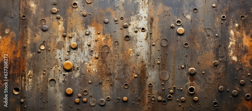 Metal texture with bullet holes, giving a dramatic, distressed look photo
