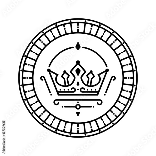 king crown coin for medal design or vector currency design