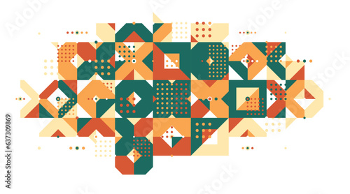 Ethnic abstract geometric background, ceramic look like colors traditional tribal motif, modular mosaic tiles pattern.